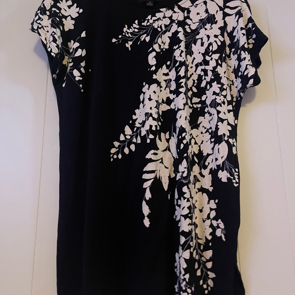 Floral Black and White Women's Top